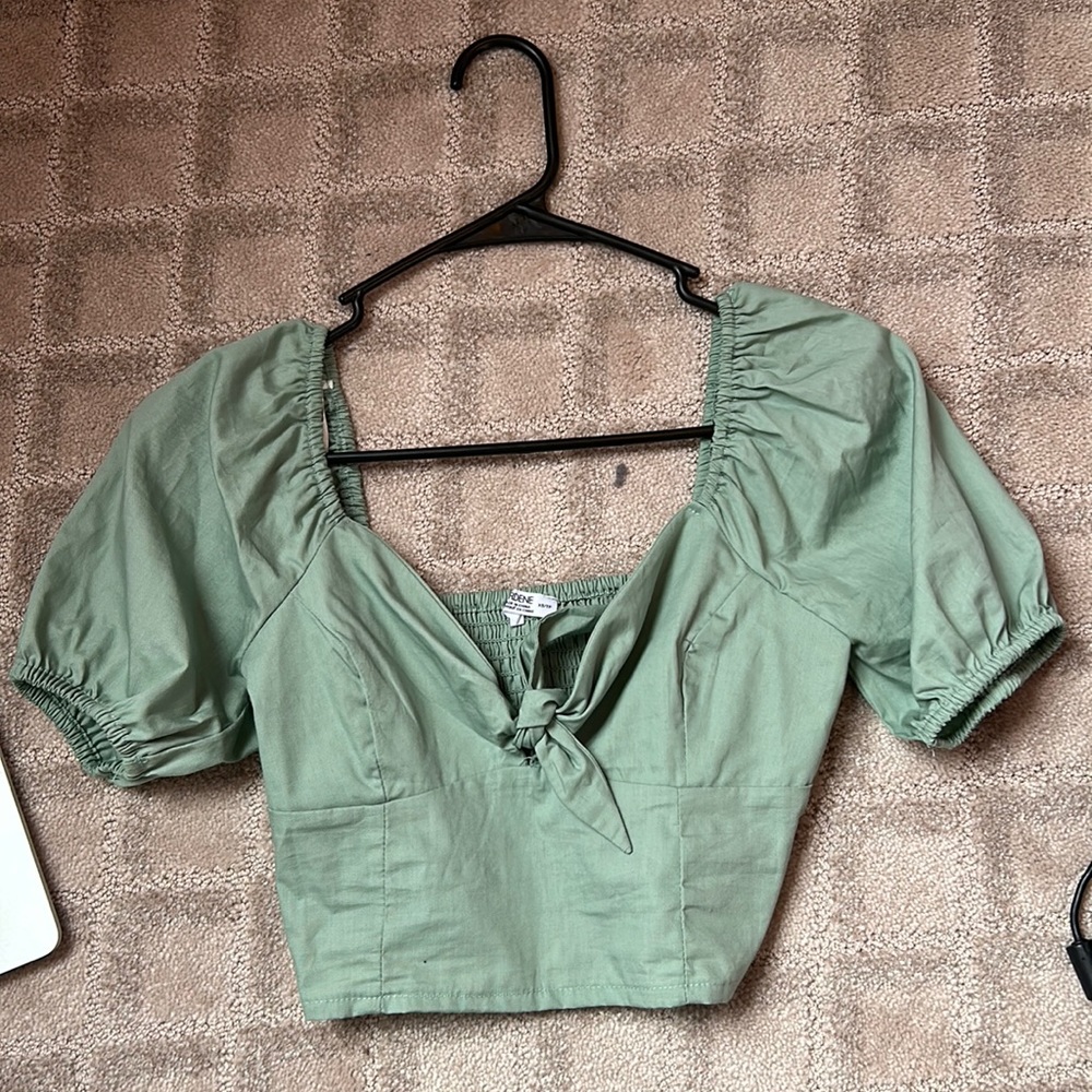 Pastel Green Ardene Crop Top
